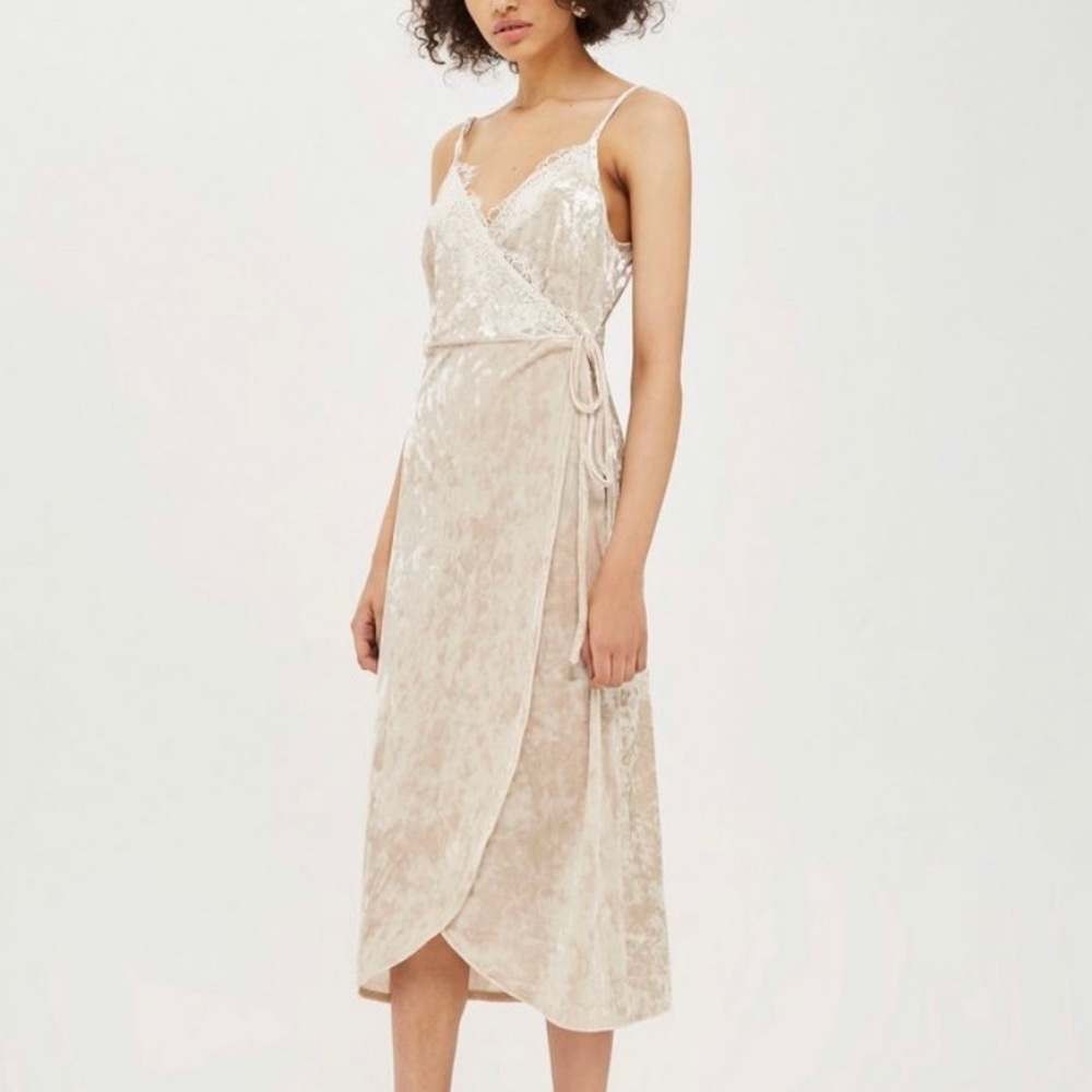 Top Shop Velvet Wrap Dress